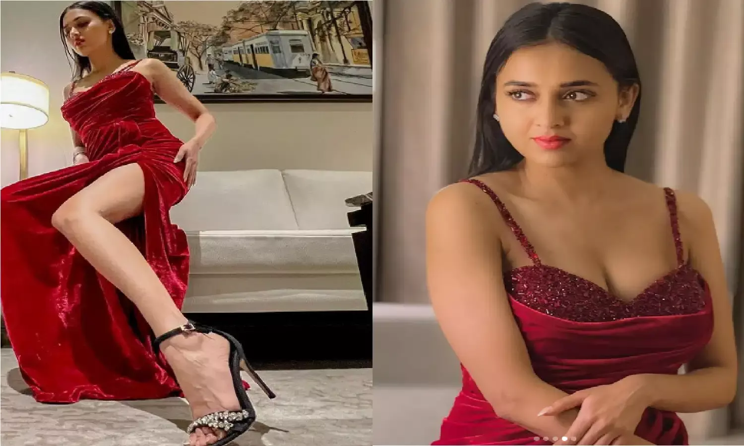 Tejasswi Prakash ने रेड कलर के स्लिट ड्रेस में बोल्डनेस का लगाया तड़का Tejasswi Prakash ने रेड कलर के स्लिट ड्रेस में बोल्डनेस का लगाया तड़का
