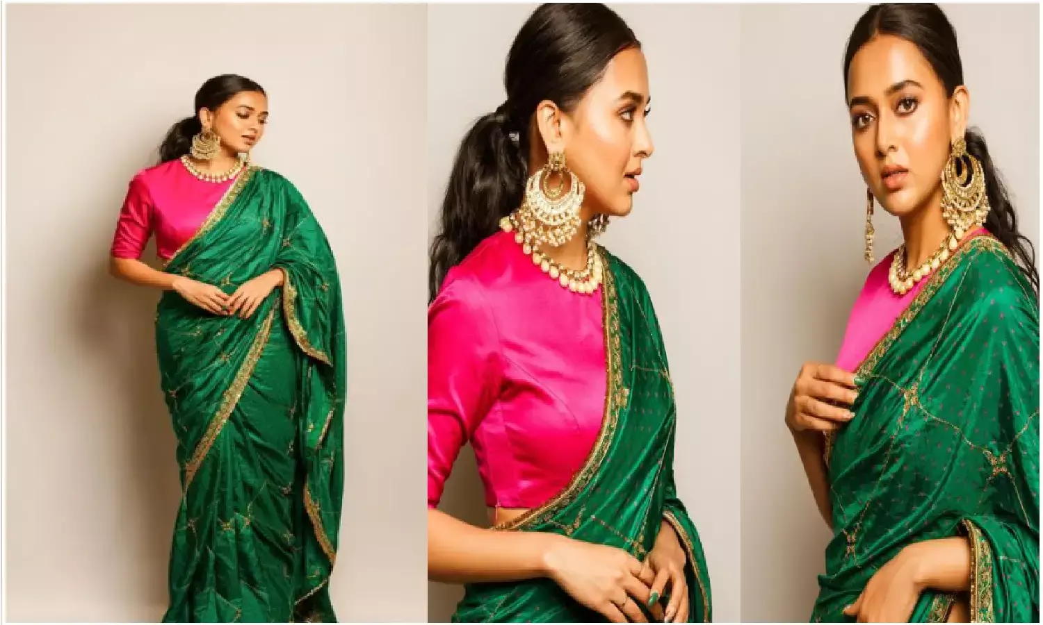 Tejasswi Prakash ग्रीन कलर की साड़ी में लग रही हैं,बिल्कुल अप्सरा जैसी Tejasswi Prakash ग्रीन कलर की साड़ी में लग रही हैं,बिल्कुल अप्सरा जैसी