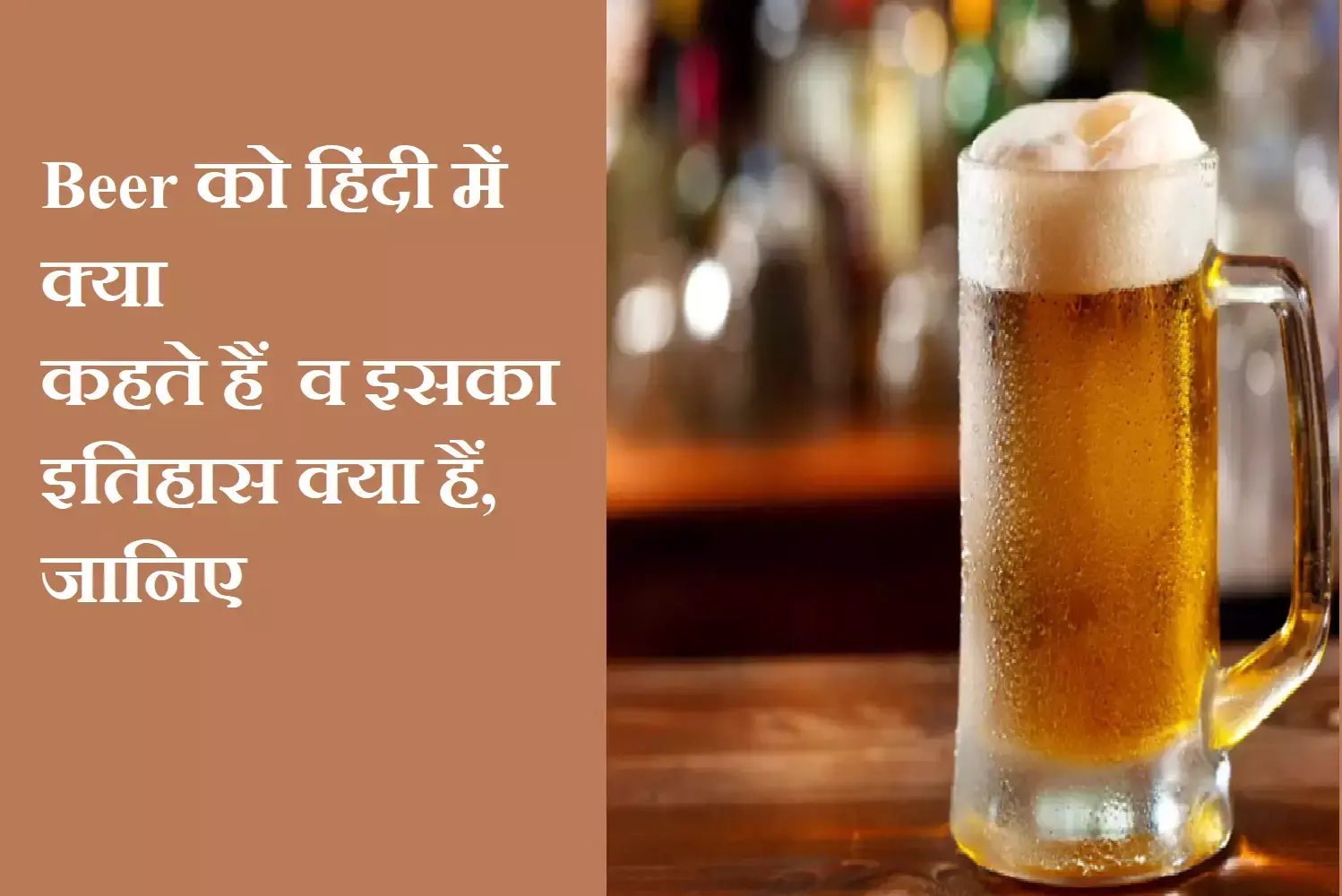 Beer को हिंदी में क्या कहते हैं और कब से प्रचलन में आई बीयर जानिए Beer को हिंदी में क्या कहते हैं और कब से प्रचलन में आई बीयर जानिए