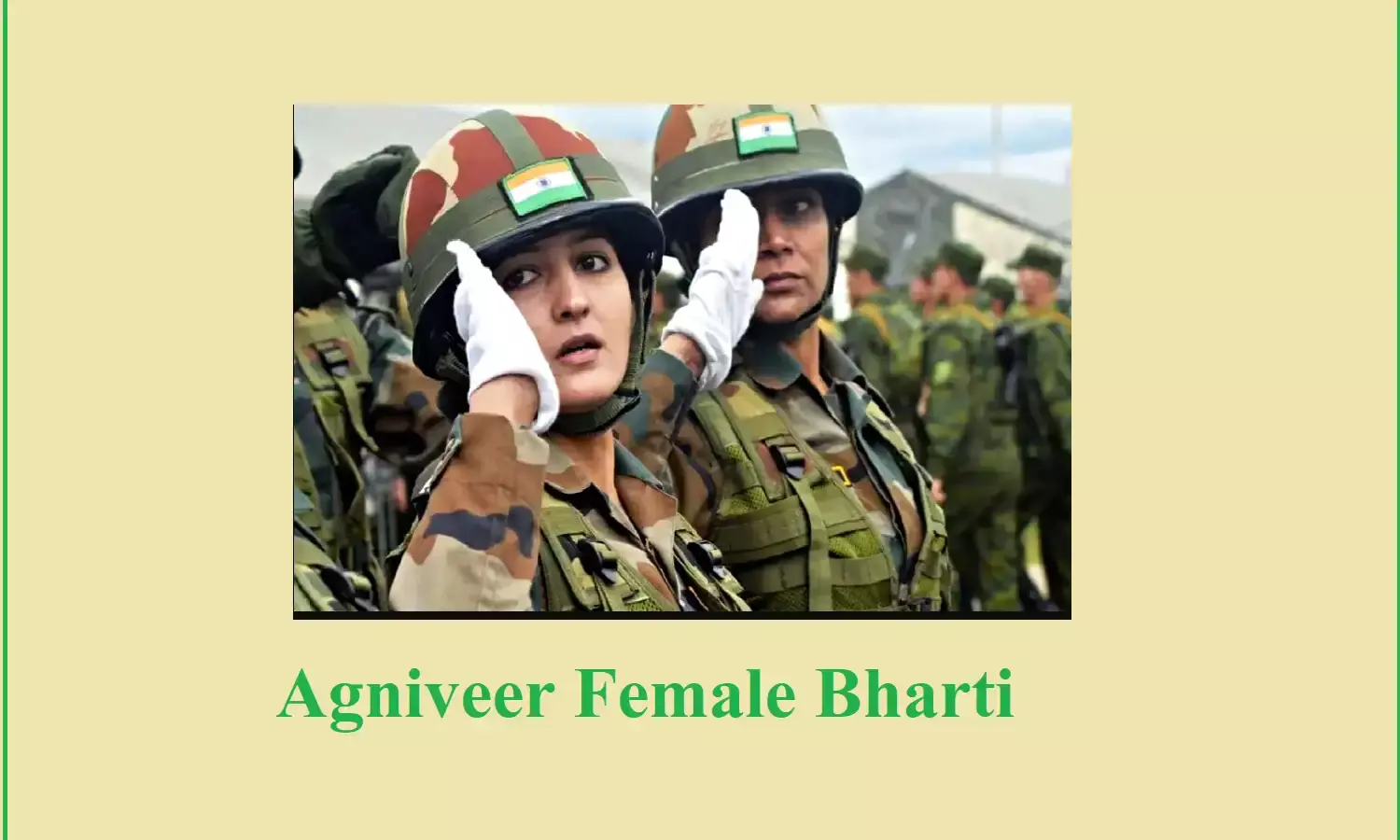 लड़किया बनेगी अग्निवीर, जानिए योग्यता, चयन प्रक्रिया व सैलरी के बारे में लड़किया बनेगी अग्निवीर, जानिए योग्यता, चयन प्रक्रिया व सैलरी के बारे में
