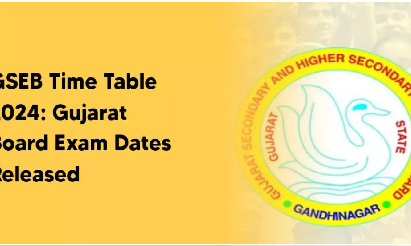 GSEB Exam 2024: गुजरात 10वीं व 12वीं बोर्ड परीक्षाओं की तारीखे घोषित GSEB Exam 2024: गुजरात 10वीं व 12वीं बोर्ड परीक्षाओं की तारीखे घोषित
